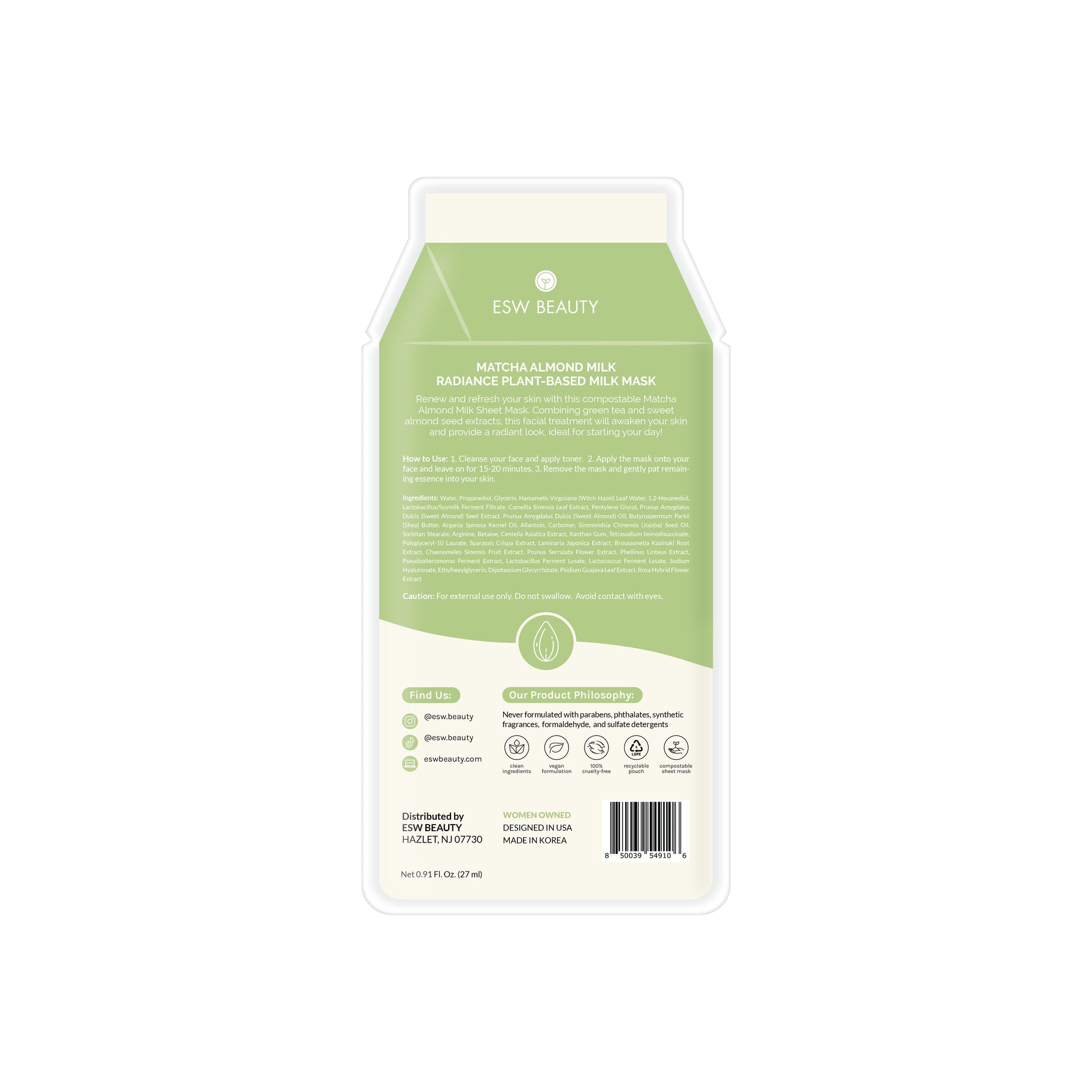 NEW Matcha Almond Milk Radiance Plant-Based Milk Mask