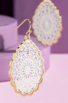 NEW Laser Cut Mandala Inspired Tear Drop Hook Earrings -2 Colors