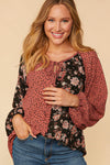 NEW Leopard & Floral Color Clock Key Hole Top - Curvy Size