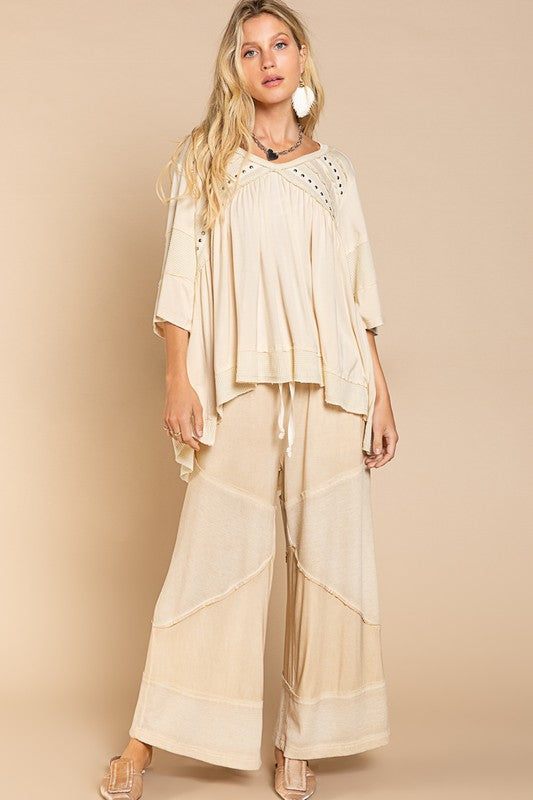 POL V Neck Boho Hoodie
