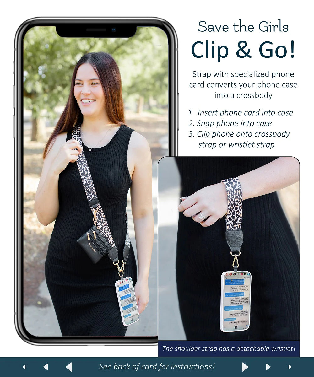 Black Clip & Go Strap w/Zippered Pouch