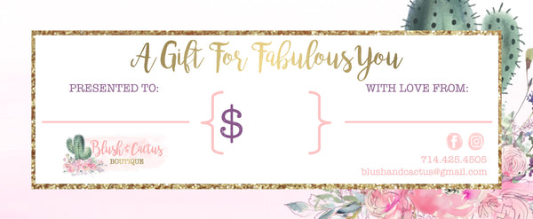 Blush & Cactus Certificates