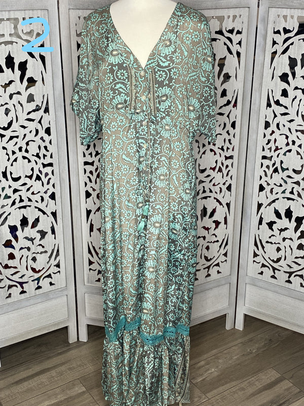 Boho Short Sleeve Maxi Dress