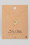 Dainty Cactus Pendant Necklace - 2 styles