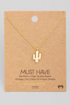 Dainty Cactus Pendant Necklace - 2 styles