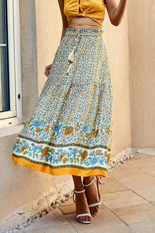 NEW Floral Boarder Maxi Skirt