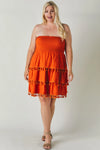 NEW Tassel Trim Layered Hem Tube Dress- Curvy Size
