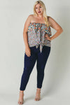 SALE Strapless Floral Tie Front Top- Curvy