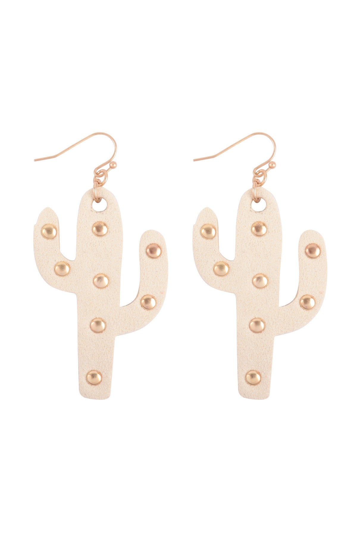 NEW Suede Cactus Earrings - Pink Ivory