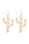 NEW Suede Cactus Earrings - Pink Ivory