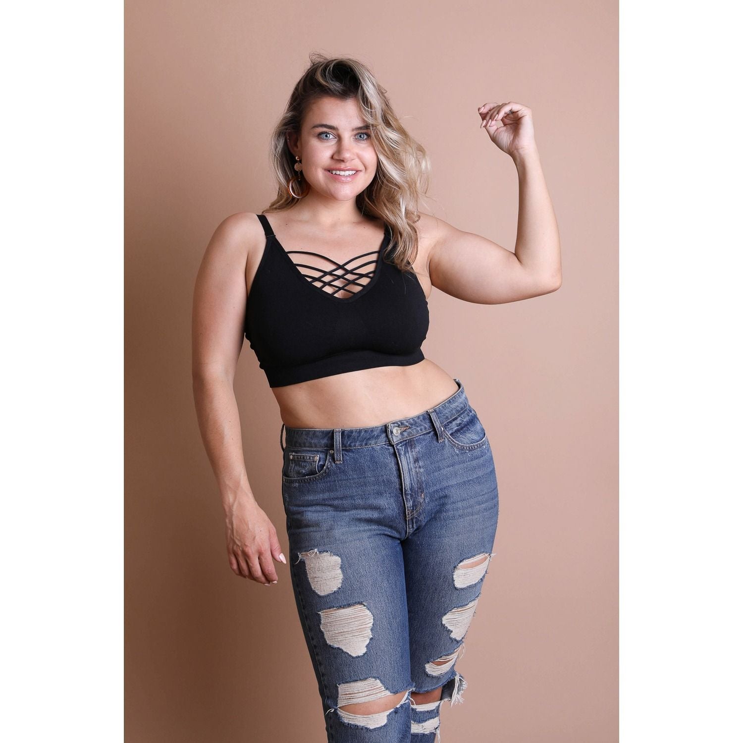 NEW Interwoven Strappy Bralette Curvy Size - 2 Colors