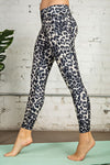 Leopard Grey Full Length Leggings With Pockets