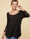 Waffle Crochet Trim Top