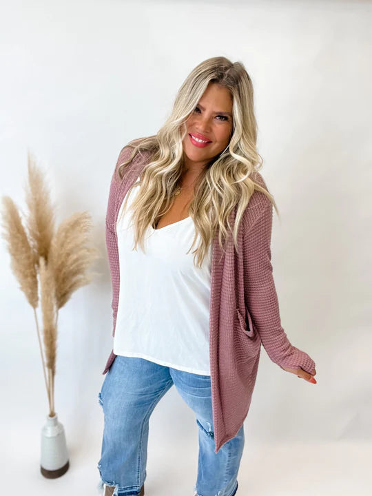 FALL Lola Waffle Cardi CURVY- PLUS SIZE