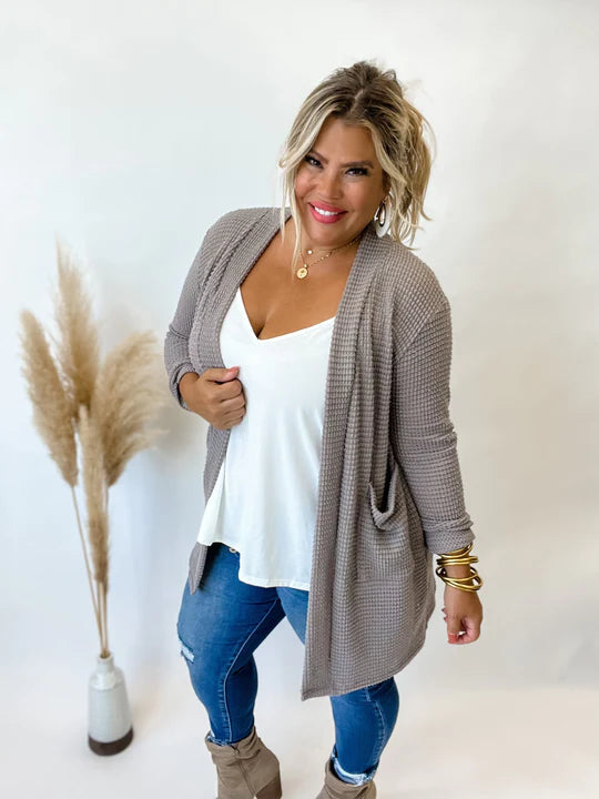 FALL Lola Waffle Cardi CURVY- PLUS SIZE
