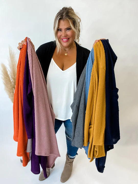 FALL Lola Waffle Cardi CURVY- PLUS SIZE