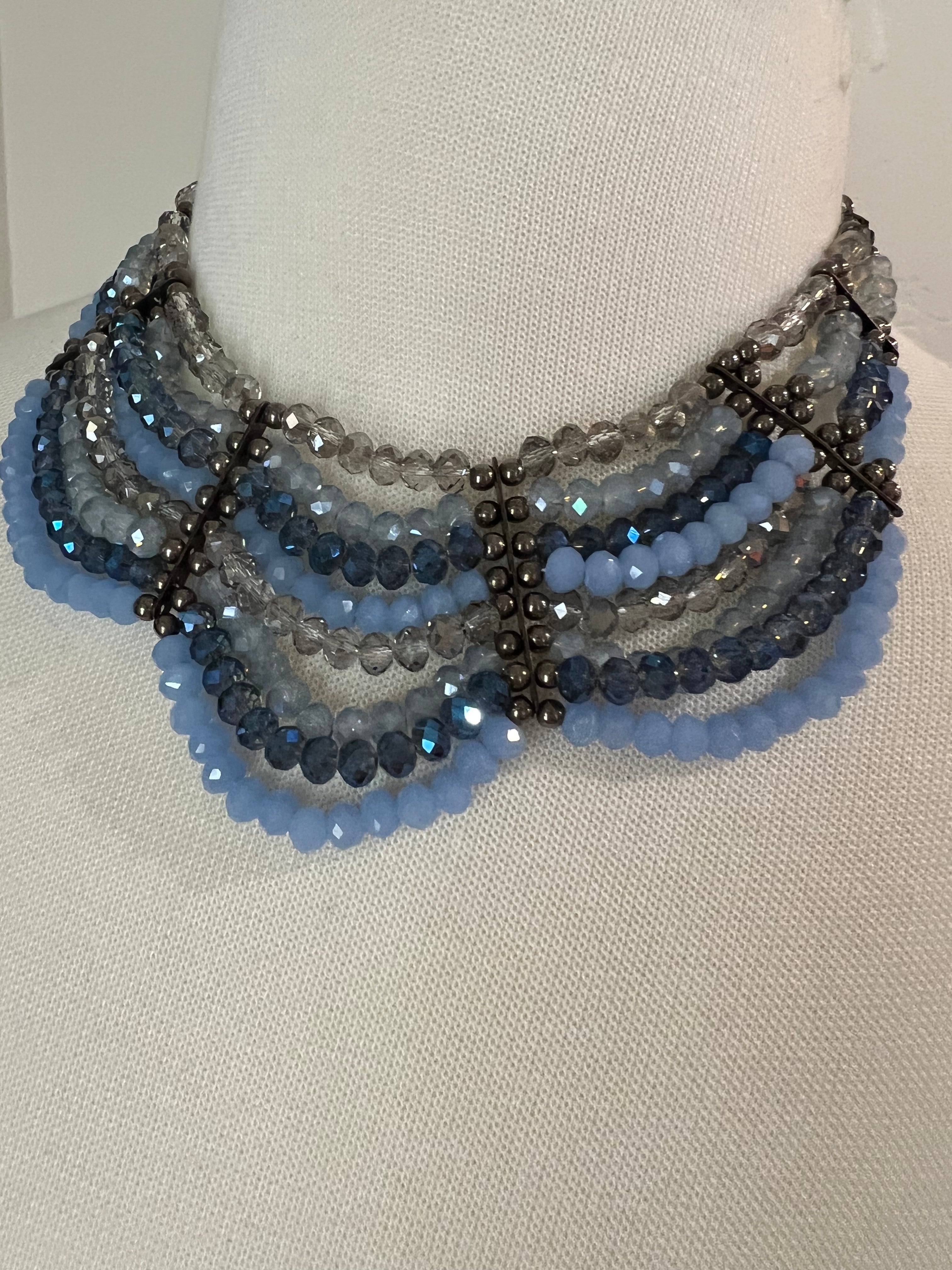 NEW Multi Blue Beaded Necklace