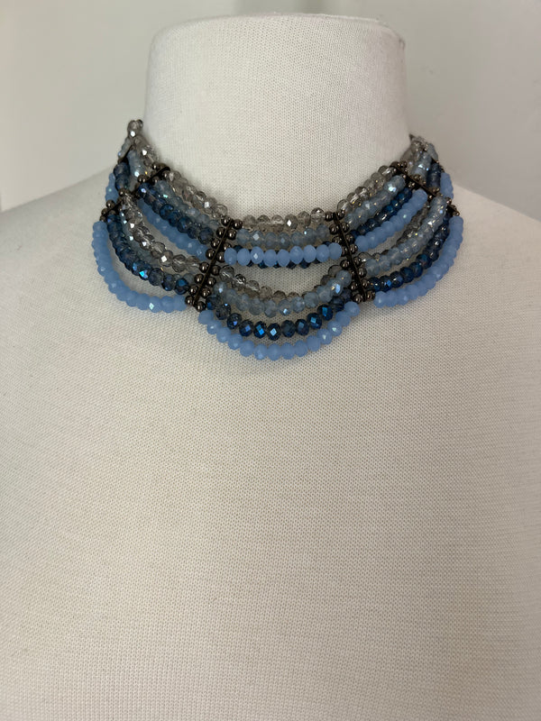 NEW Multi Blue Beaded Necklace