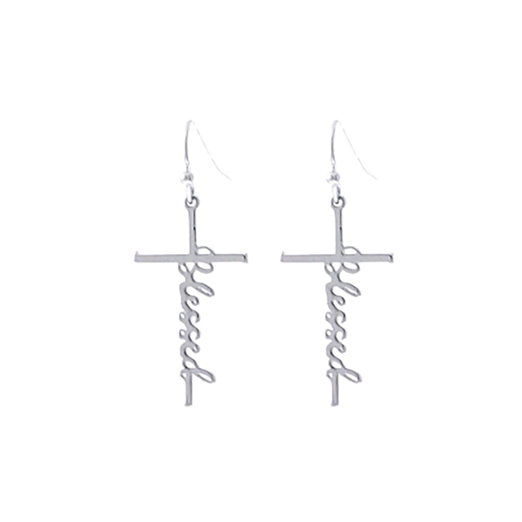 Blessed Cross Fish Hook Earrings - 2 colors
