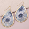Light Blue Floral Embroidred Earrings - Blush & Cactus