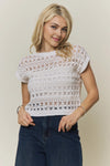 Cap Sleeve Crochet Knit Crop Top