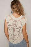 POL Crochet Round Neck Top