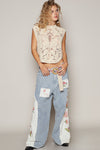 POL Crochet Round Neck Top