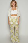 POL Designed in V-neck roomy fit cardigan in crochet with various stitching patterns