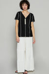 POL V-neck short sleeve regular fit top
