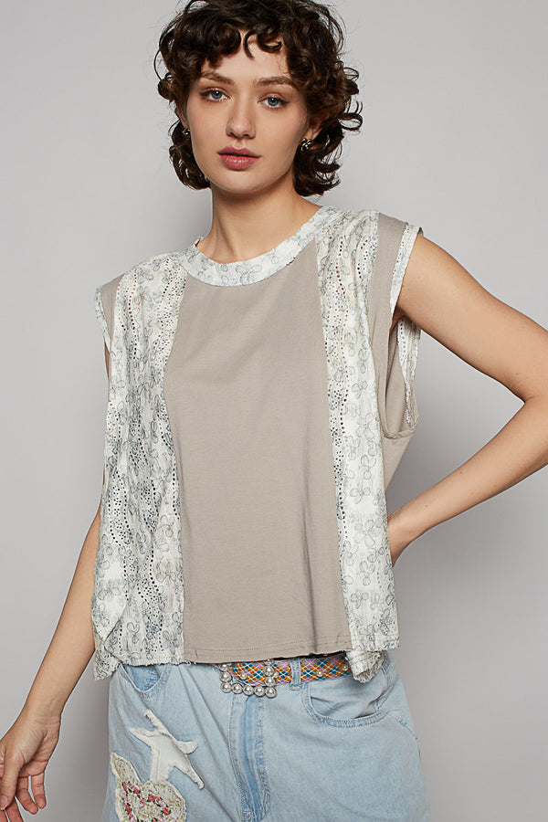 POL Round neck Oversized fit Sleeveless Top