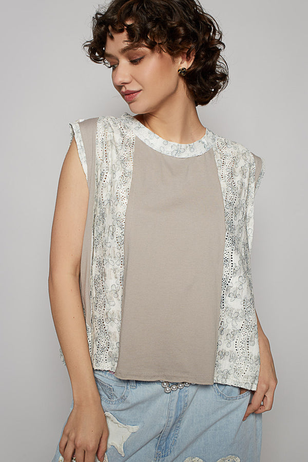 POL Round neck Oversized fit Sleeveless Top