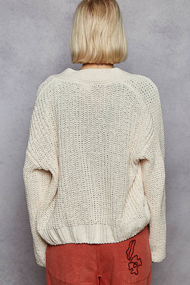 POL V-neck long sleeve regular fit cardigan