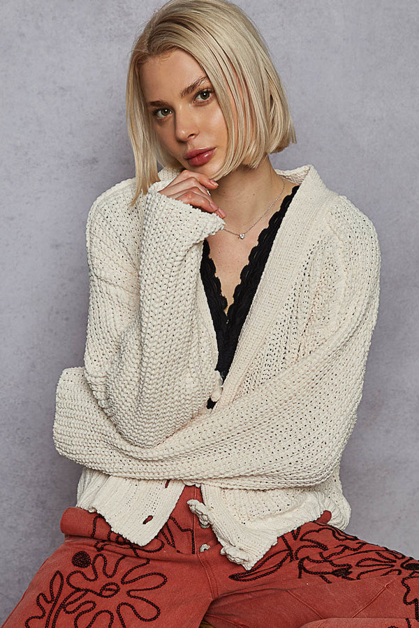 POL V-neck long sleeve regular fit cardigan