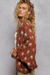 POL V-neck long sleeve cardigan