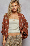 POL V-neck long sleeve cardigan