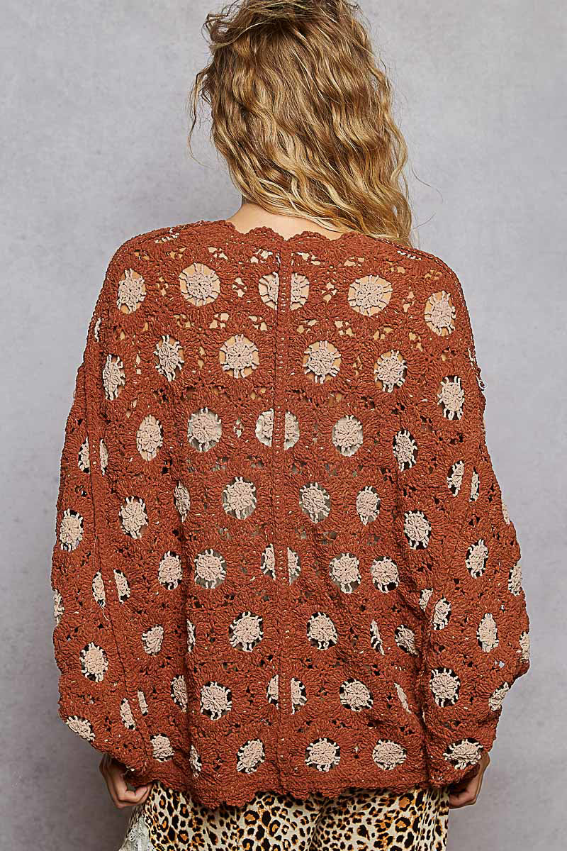 POL V-neck long sleeve cardigan