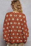 POL V-neck long sleeve cardigan