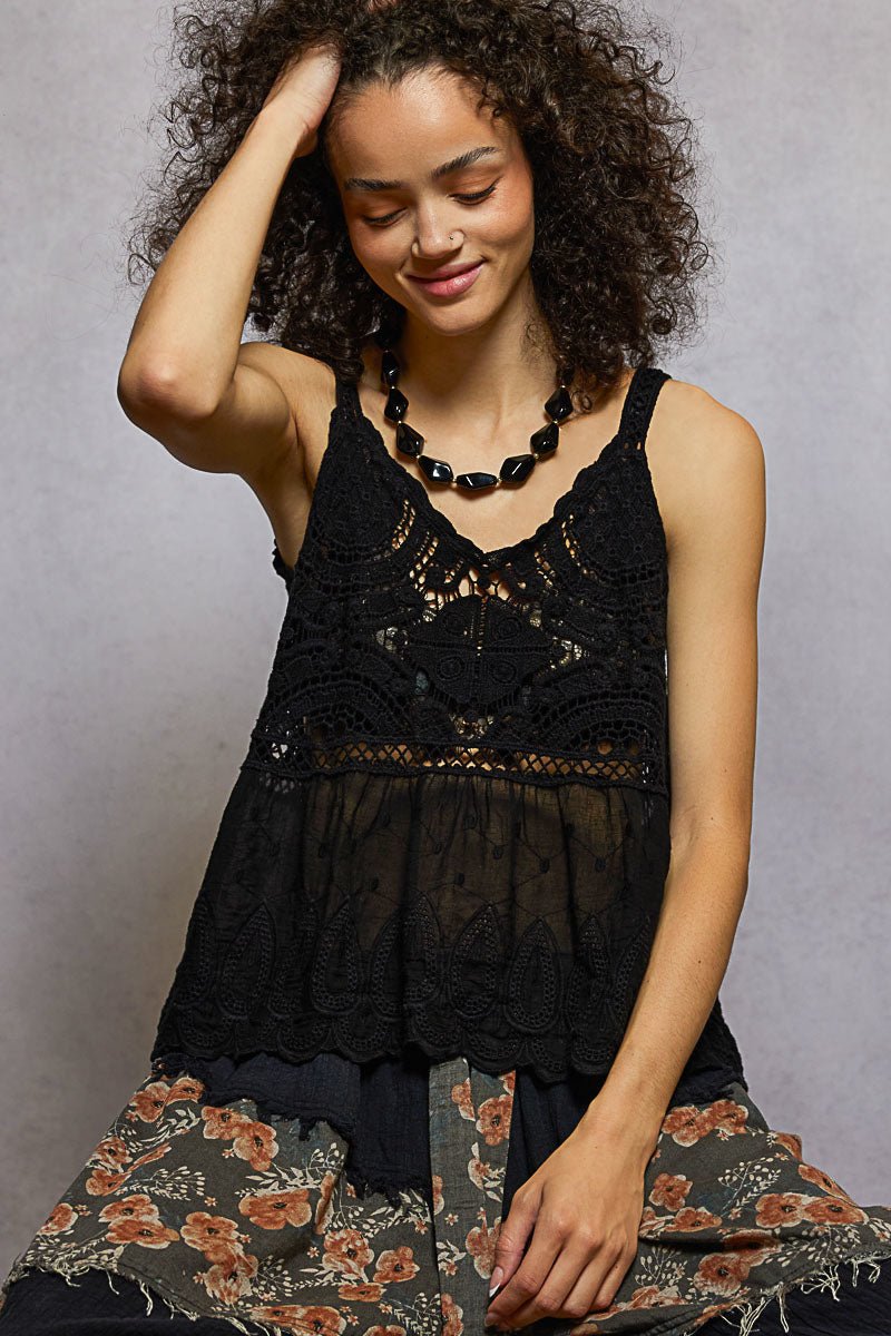 POL V - neck sleeveless top - Blush & Cactus