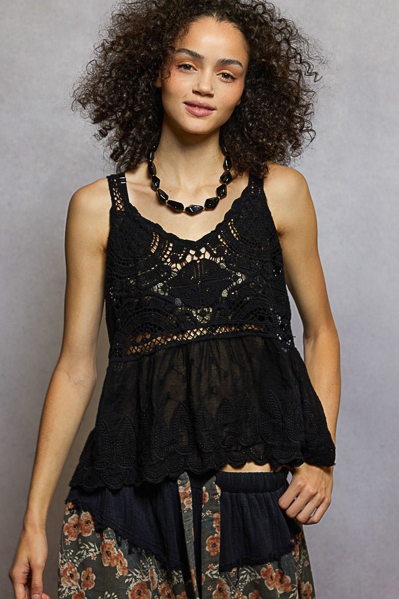 POL V - neck sleeveless top - Blush & Cactus