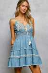 POL V-neck Sleeveless Dress