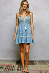 POL V-neck Sleeveless Dress