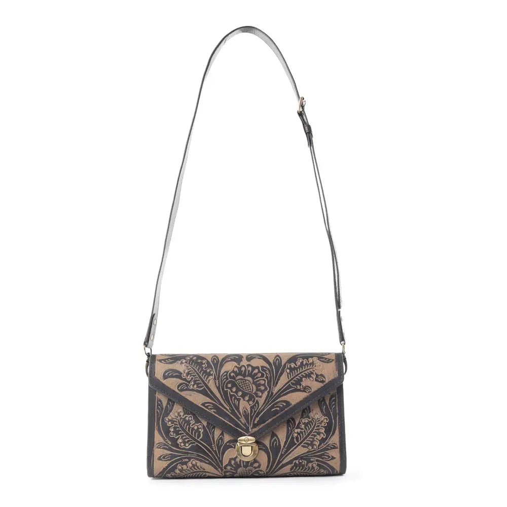 Lark Hand-Tooled Bag - Blush & Cactus