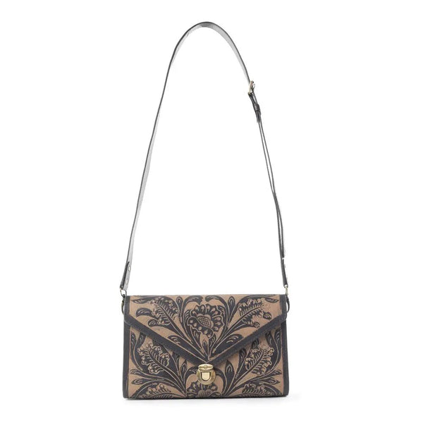 Lark Hand-Tooled Bag - Blush & Cactus