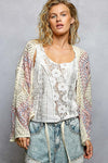 POL 3/4 sleeve roomy fit open style cardigan - Blush & Cactus
