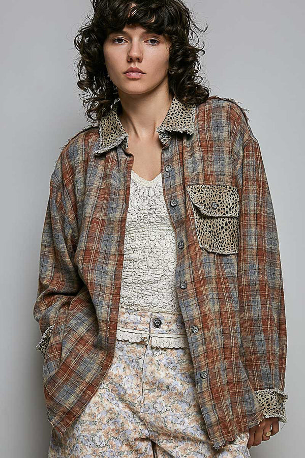 POL Lightweight plaid shirt - relaxed fit