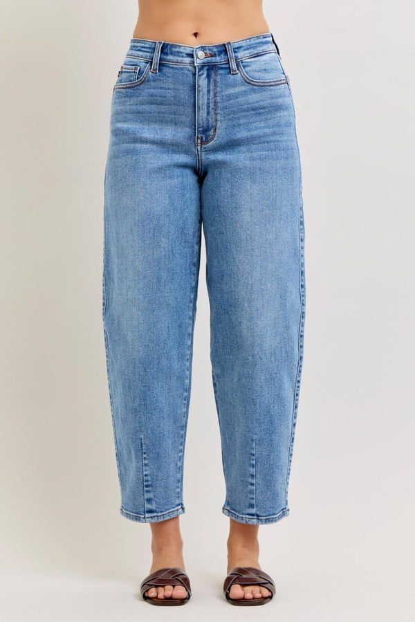 Judy Blue Hw Barrel Jean W/ Front Darts & Back Yoke Detail - Blush & Cactus