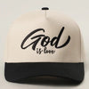 God Is Love Embroidery Two - Tone Trucker Hat - Blush & Cactus
