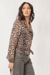 Davi & Dani Leopard Twill Moto Style Biker Jacket Outerwear