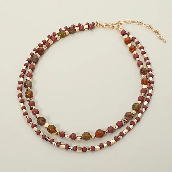 Boho Layered Beaded Necklace