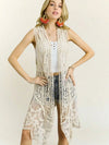Golden Hour Crochet Vest - Blush & Cactus